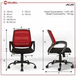cellbell Neso C106 Mid Back Mesh Office Executive Chair image 3
