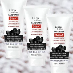 Elecsera Set Of 3 Glow & Clean Face Wash With Charcoal & Tea Tree - 100 ml Each-picture-30
