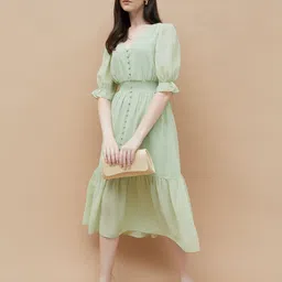 CODE by Lifestyle Puff Sleeve A-Line Midi Dress image 5