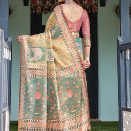 ALMAARI FASHION Ethnic Motifs Print Pure Cotton Handloom Saree image 4