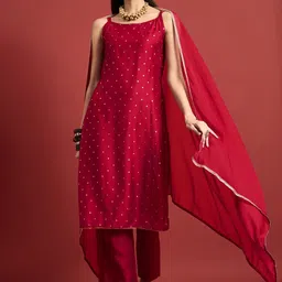all about you Women Regular Kurta with Trousers & With Dupatta-image-6