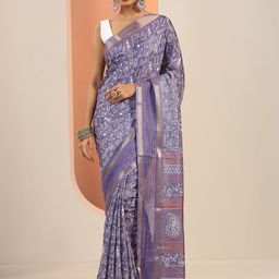 Libas Woven Design Zari Saree With Blouse Piece-picture-6