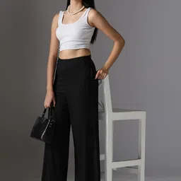 Selvia Edge Women Striped High-Rise Easy Wash Trousers image 5