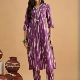 Anouk Mirage Women Printed Regular Pure Cotton Kurta with Trousers-picture-12