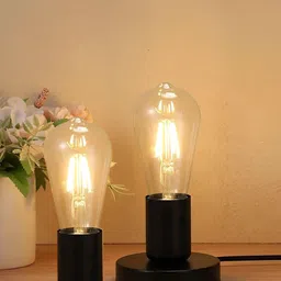 Homesake Black Metal Industrial Frusturical Shaped Table Lamp-picture-20