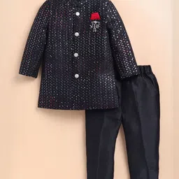 LITTLE COLLARS Boys Sequins Embellished & Embroidered Sherwani with Pyjama image 2