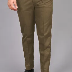 streetvibes Men Regular Fit Brown Cotton Blend Trousers image 5