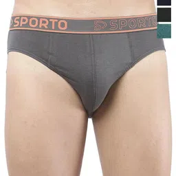 Sporto by Macho Pack Of 4 Super Combed Cotton Mid-Rise Basic Briefs-picture-14