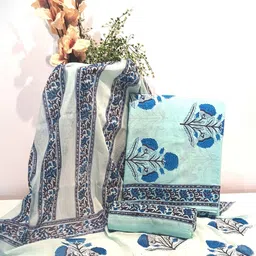 Alankaran designs Printed Pure Cotton Unstitched Dress Material image 2