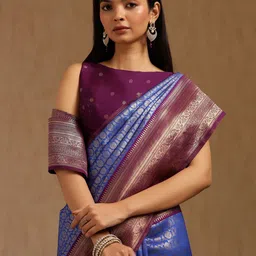 Soch Ethnic Motifs Woven Design Zari Saree-image-89