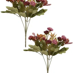 TAYHAA Burgundy & Green2 Pieces Mix Berry Bouquet Artificial Flower image 2