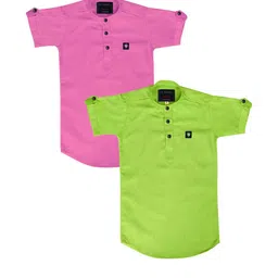 OJ TREND Kids-Boys Pink Kurtas-picture-31