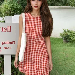 StyleCast Checked Fit & Flare Dress-image-22