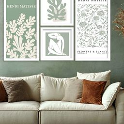 Kotart White & Green 4 Pieces Floral And Botanical Wooden Wall Arts-picture-44