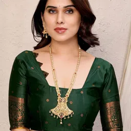 Snofi Creation Woven Design Zari Art Silk Handloom Banarasi Saree image 4