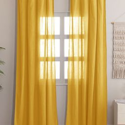 HOMEMONDE Yellow Set of 2 Sheer Door Curtain-picture-21