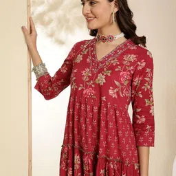 Anouk Mirage Women Floral Printed Anarkali Kurta image 4