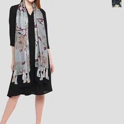 POSHAMPAA be desi Women Pack Of 2 Printed Scarf with Tasselled Border-picture-13