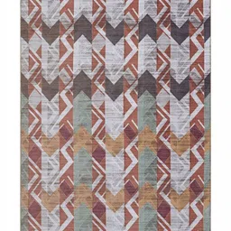 Kaleen India Red Geometric Anti-Skid Polyester Carpet image 3