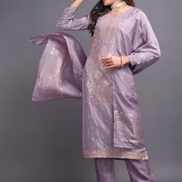 DISHWA FASHION Women Regular Kurta with Trousers & With Dupatta-image-70