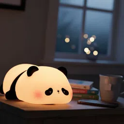 vincozy Cute Panda Bedside Night Lamp | Rechargeable Soft Silicone Light Night Lamp image 1