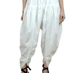 ADR CHIKAN Floral Embroidered Thread Work Pure Cotton Kurta With Dhoti Pants image 5