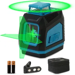 tomahawk COM-5500- 2 Line Laser Cross Line Leveller 131 Ft Green Beam Precision with 360° Magnetic Holder Magnetic Line Level image 1