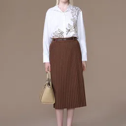 Kazo Women Issey Pleated Skirt With Belt image 3