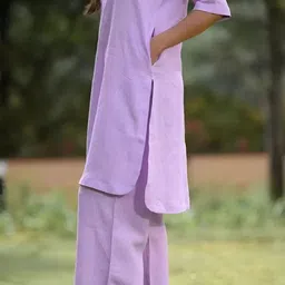 Fabmoha Pure Cotton V-Neck Tunic With Trouser Co-Ords image 4