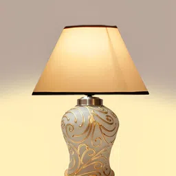 Aura White Glass Traditional Abstract Shaped Table Lamp image 4