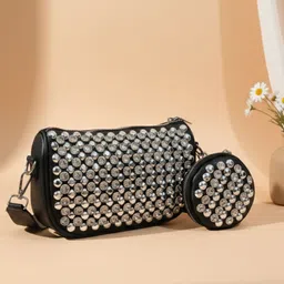 DOSYSO Women Embellished PU Sling Bag With Coin Pouch image 5