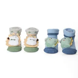 KICKS & CRAWL Infants Pack Of 2 Patterned Cotton Socks image 5