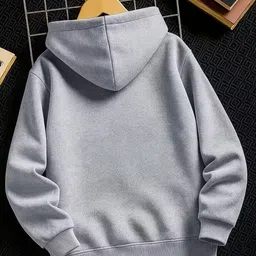 Knit Vey Graphic Printed Solid Hooded Pullover Sweatshirt image 2