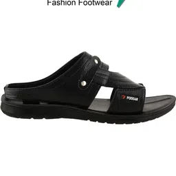 Poddar Men Black Ethnic Open Toe Flats image 2