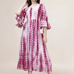 KALINI Striped Fit and Flare Maxi Dress-picture-53