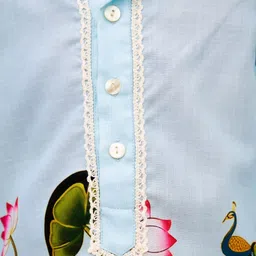 Fayon Kids Boys Ethnic Motifs & Floral Printed Lace Mandarin Collar Kurta With Pyjamas image 2