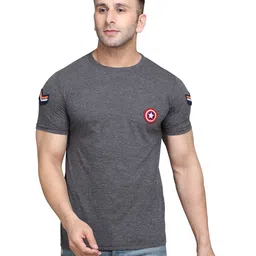 Blisstone Men Solid Applique Slim Fit Cotton T-shirt-picture-24