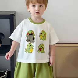 FOREVER FRIDAY Boys Printed Round Neck Pure Cotton T-Shirt With Shorts-picture-31