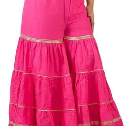 tnq Women Flared Pink Viscose Rayon Trousers-picture-12