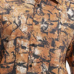 HIGHLANDER Men Abstract Printed Spread Collar Casual Shirt image 5