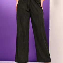 Kotty Women Loose Fit High-Rise Corduroy Pleated Trousers-picture-17