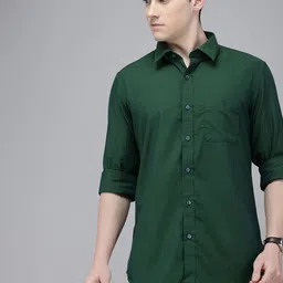 Van Heusen Sport Pure Cotton Self Design Slim Fit Textured Casual Shirt-image-21