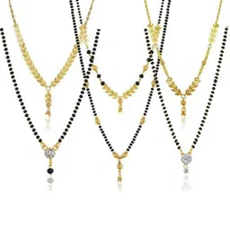 NINAMAAYRA Gold-Plated Brass Artificial Stones & Beads Mangalsutra-picture-23