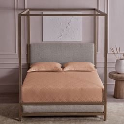 DDecor Brown Geometric Printed 300 TC Cotton Super King Bedsheet Set-2.74 m x 2.74m-picture-25