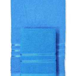 mytrident HOME ELEGANCE Blue 3 Pieces Cotton 400 GSM Towel Set image 2