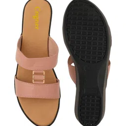 Cogner Women Open Toe Wedge Sandals With Buckles image 3