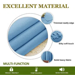 Aura Blue 2 Pieces Window Curtains image 3