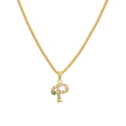 GET VASTRA Unisex Stainless Steel Crystals Studded Pendant With Chain image 2