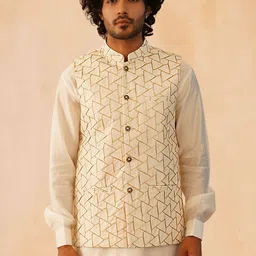 Jompers Satin Embroidered Nehru Jackets-picture-32