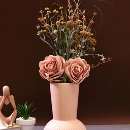Myntra Elegant Homes Peach-Color Textured Ceramic Vase-picture-28